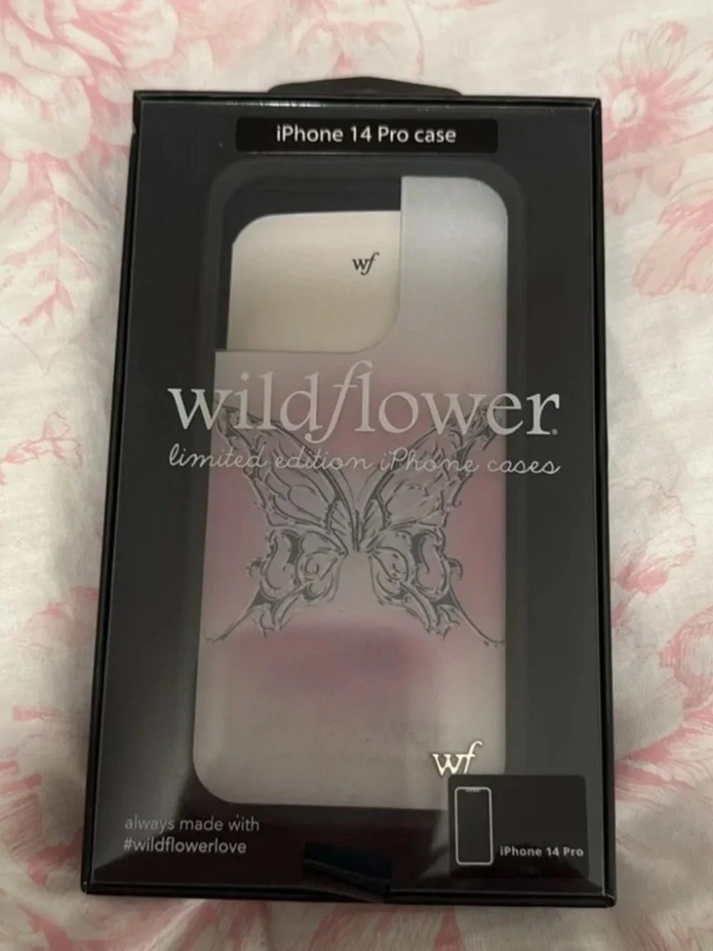 [BOGO] NWT Wildflower Silver Butterfly Aura iPhone 14 Pro Case